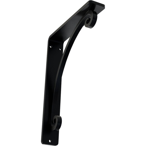 Ekena Millwork Legacy Wrought Iron Bracket, (Single center brace), Powder Coated Black 1 1/2"W x 5 1/2"D x 8"H BKTM01X05X08SLE - main